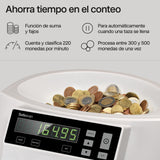Safescan 1250 EUR Contadora de monedas cuenta valor y clasifica monedas mezcladas de euro - Clasificadora de monedas separando por denominación - Máquina contadora que cuenta monedas de forma continua