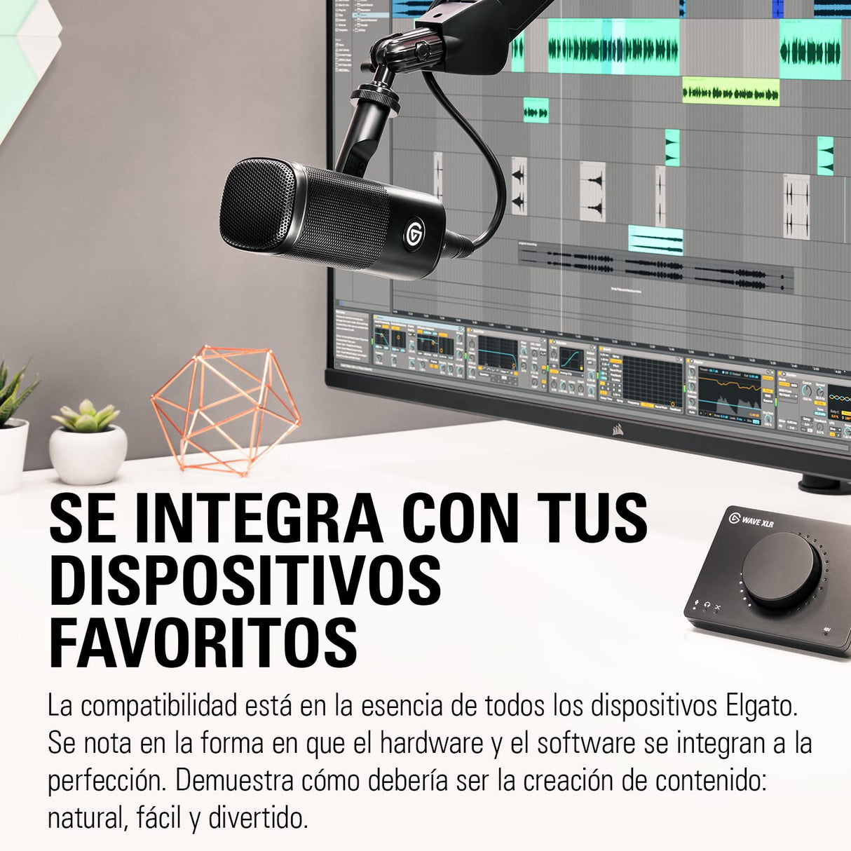Elgato Wave DX - Micrófono XLR dinámico, patrón cardioide, reducción de Ruido, optimizado para Voz para podcasts, Streaming y retransmisiones, sin Amplificador de señal, para Mac y PC