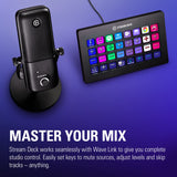 Elgato Wave:3 - Micrófono condensador USB profesional prémium para streaming, podcasts, juegos, oficina en casa, software mezclador gratis, plugins de efectos, antidistorsión, plug n play, Mac, PC