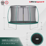Ultrasport Deluxe Cama Elastica Niños Exterior 244 cm hasta 100 kg con Red de Seguridad, Acolchado I Camas Elasticas, Trampolin, Colchoneta Elastica, Trampolines para Niños