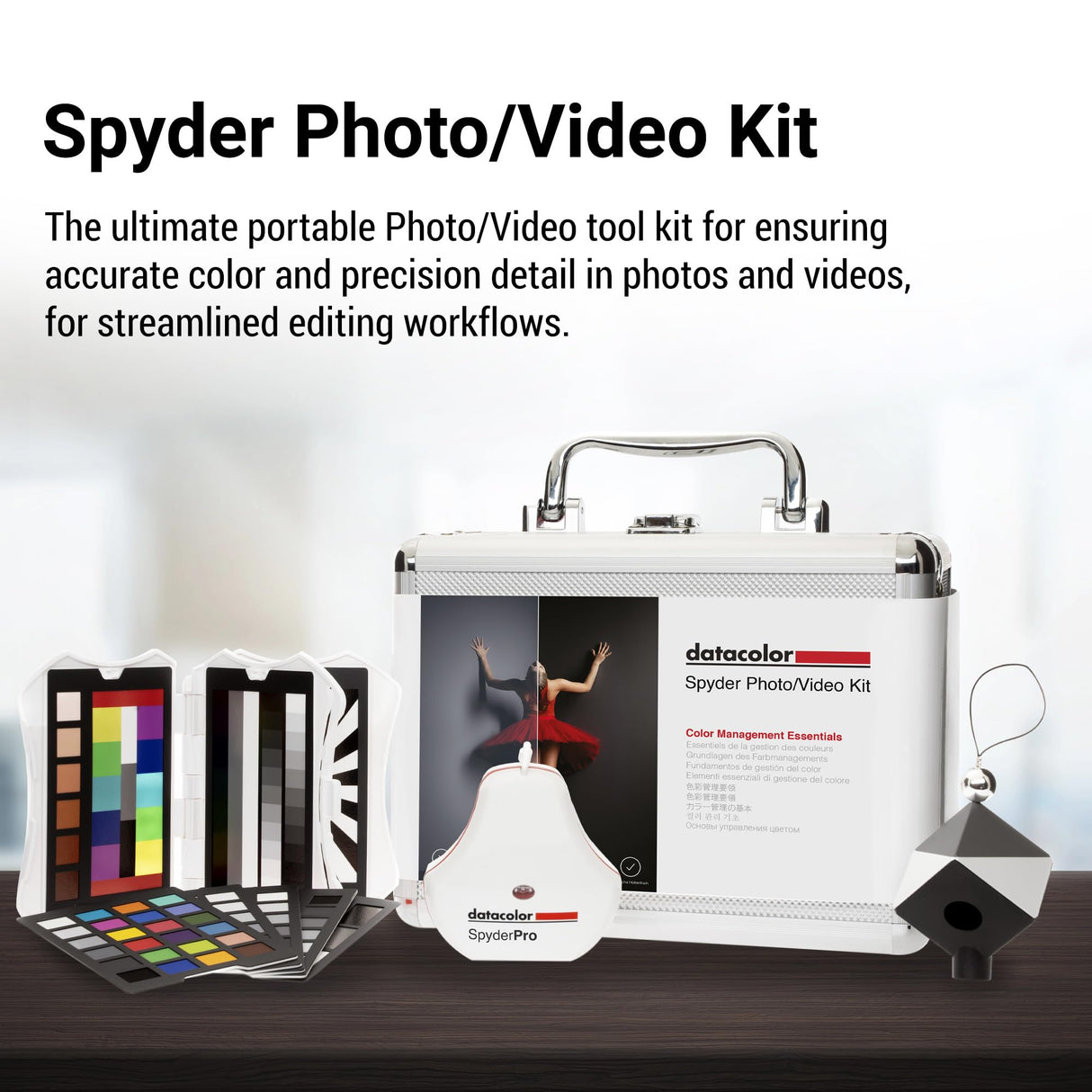 Datacolor Spyder Photo/Video Kit - SpyderPro, Spyder Cube, Spyder Checkr Video y Spyder Checkr Photo Card Set suministrados en un Estuche de Metal - Gestión del Color para fotógrafos y camarógrafos