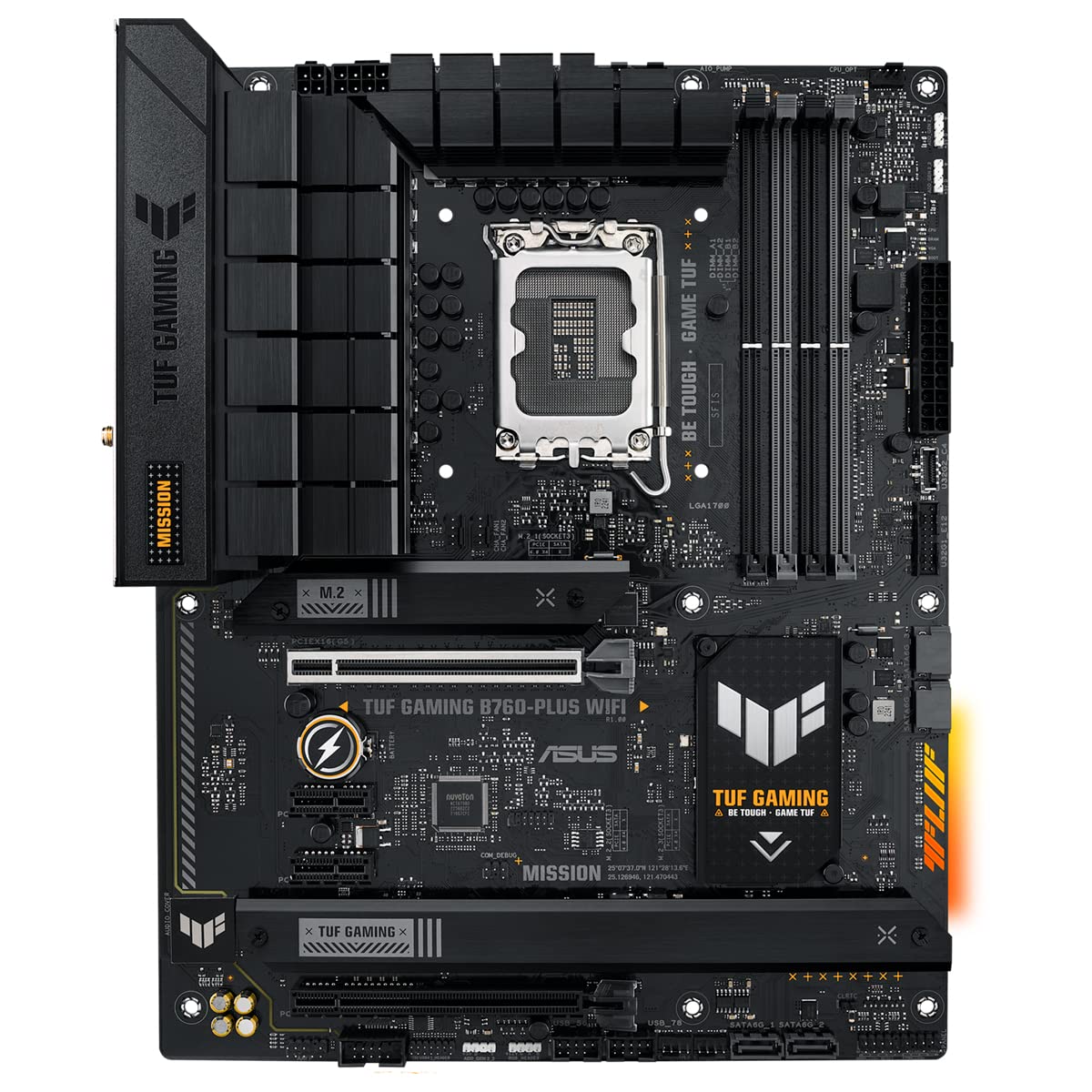 TUF Gaming B760-PLUS WiFi - Placa Base ATX Intel B760 (LGA 1700) con DDR5, Ranura PCIe 5.0, 3X PCIe 4.0 M.2, 12+1 DrMOS, 2.5Gb Ethernet, DisplayPort, HDMI, USB 3.2 Gen 2 Tipo C, Aura Sync