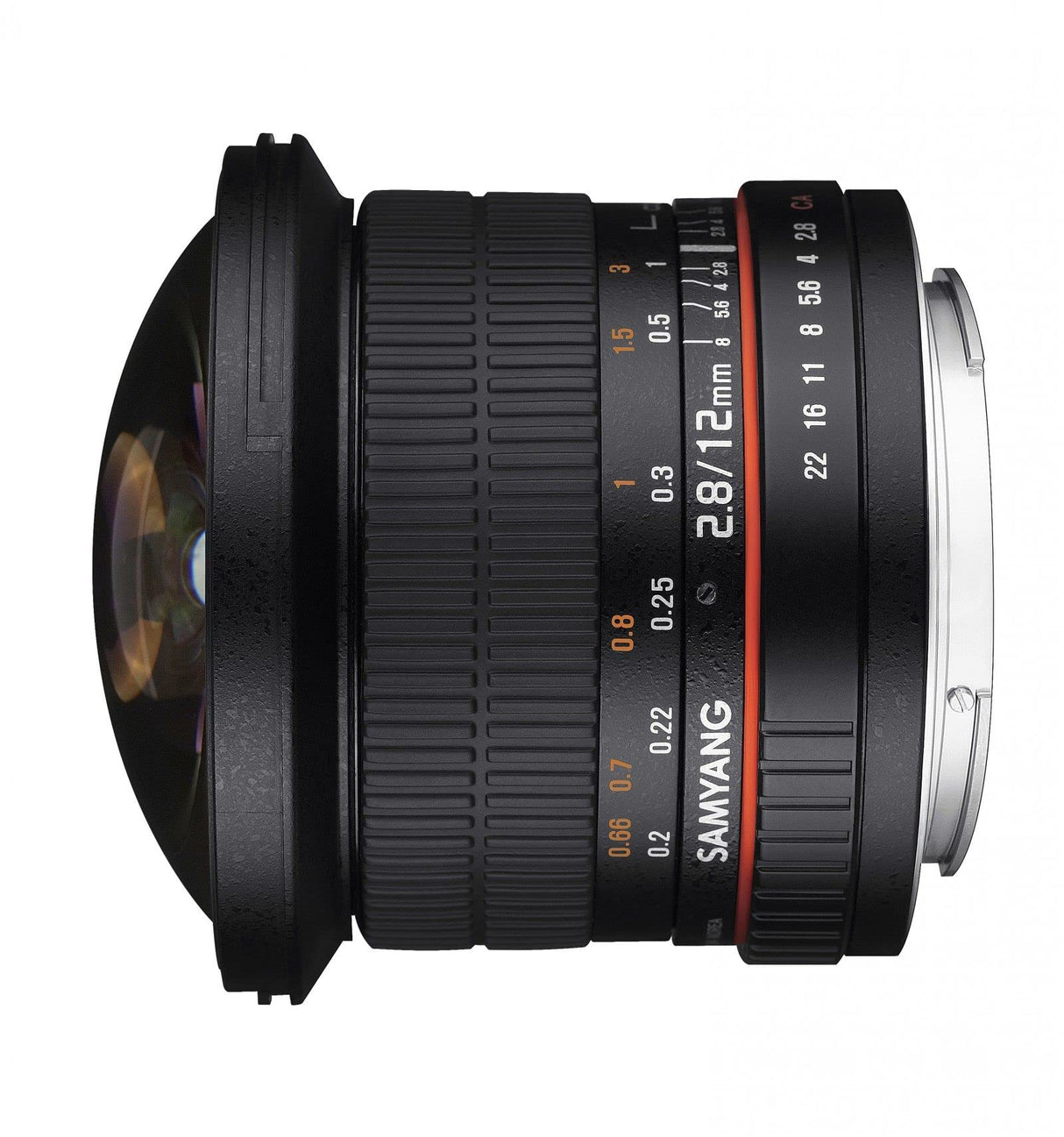 Samyang F1112110101 - Objetivo fotográfico DSLR para Fuji X (Distancia Focal Fija 12mm, Apertura f/2.8-22 ED AS NCS, Ojo de Pez), Negro