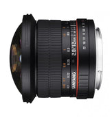 Samyang F1112110101 - Objetivo fotográfico DSLR para Fuji X (Distancia Focal Fija 12mm, Apertura f/2.8-22 ED AS NCS, Ojo de Pez), Negro