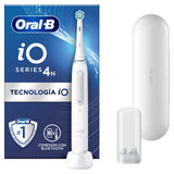 Oral-B iO 4N Cepillo de Dientes Eléctrico con 1 Cabezal y 1 Estuche de Viaje, Diseñado por Braun, Regalos Orginales - Blanco