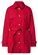 STREET ONE A101213 Gabardina, Rojo Fuerte, 40 Mujeres