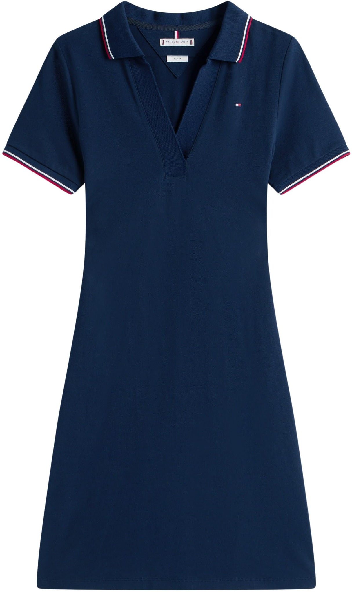 Tommy Hilfiger Vestido Tipo Polo Mujer 1985 Slim Fit, Azul (Dark Night Navy), M
