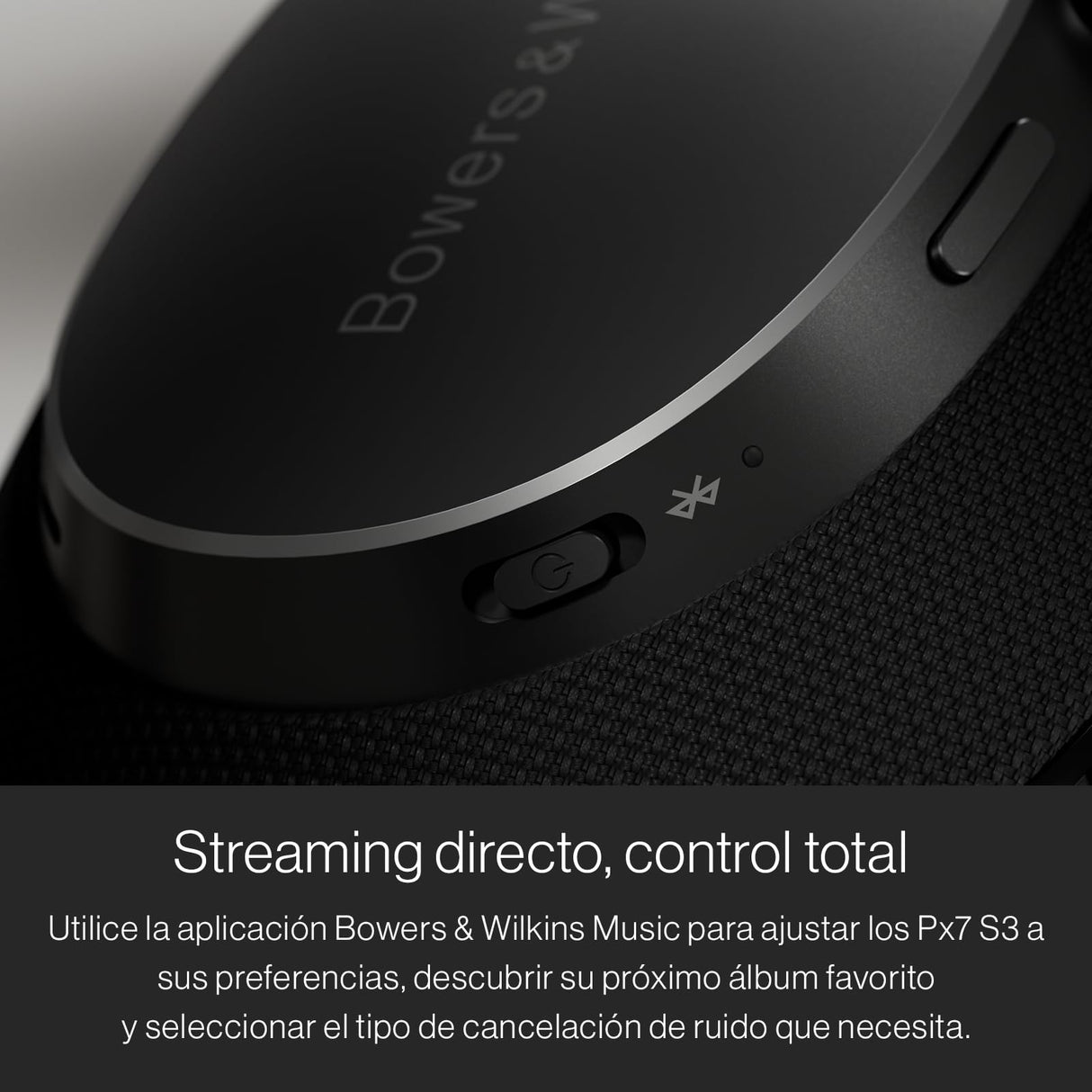 Bowers & Wilkins Px7 S3 Auriculares Over-Ear Bluetooth, Cancelación de Ruido, Sonido Hi-Res, aptX Lossless, 30h Reproducción, 8 Micrófonos, Carga Rápida - Negro Antracita