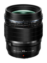 OM SYSTEM Objetivo M.Zuiko Digital ED 45 mm F1.2 Pro, Longitud Focal Fija Rápida, Apto para Todas Las Cámaras MFT, Modelos OM SYSTEM/Olympus OM-D & Pen, Serie G de Panasonic, Negro