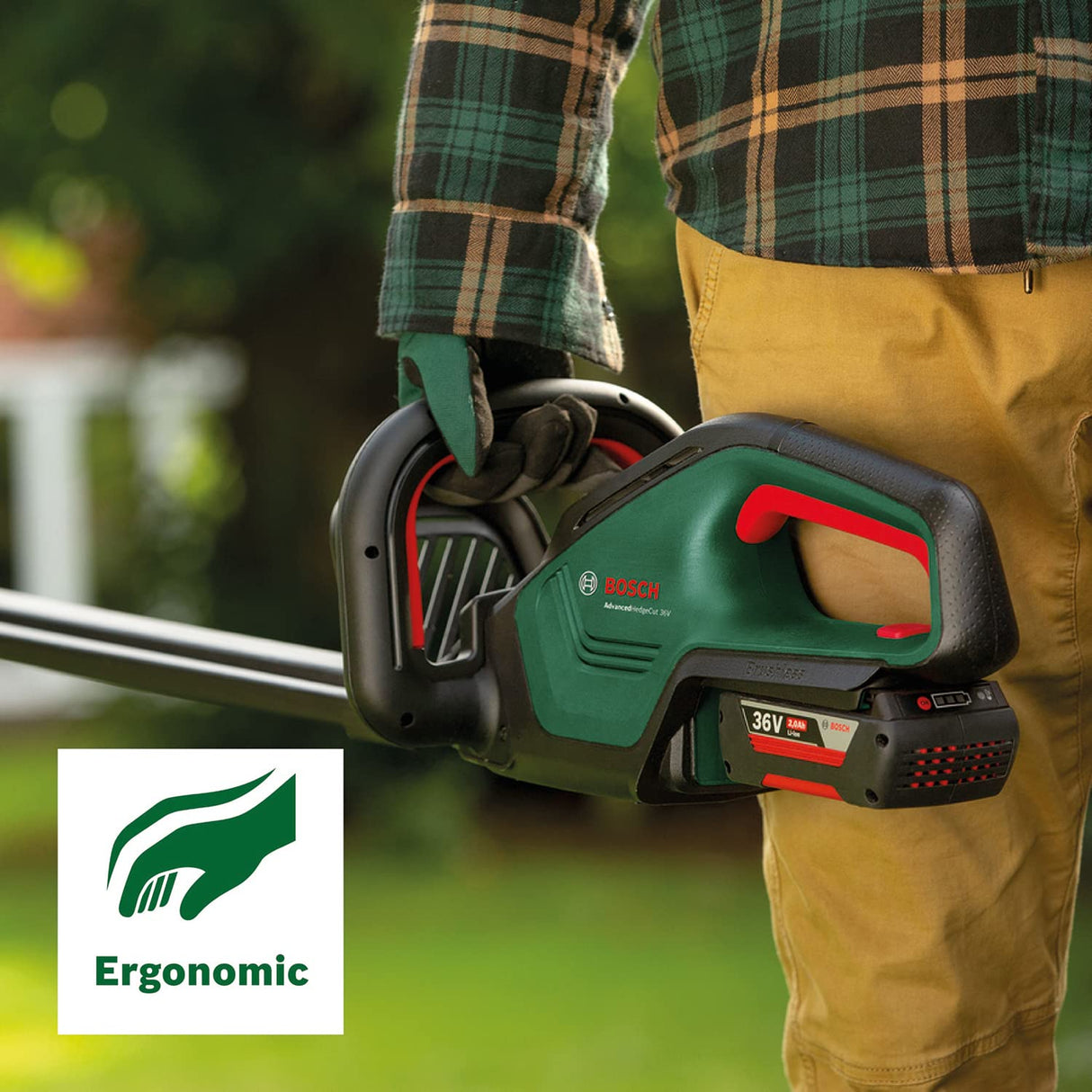 Bosch cortadora de setos a batería AdvancedHedgeCut 36V-65-28 (1 batería de 2,0 Ah, sistema de 36 voltios, longitud de la sierra 65 cm, en caja)