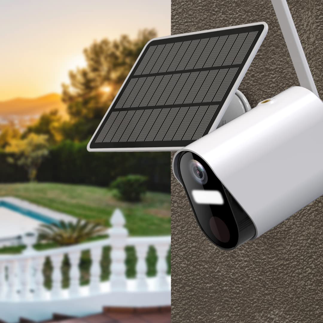 Daewoo Security SA668AM - Alarma doméstica inalámbrica WiFi/gsm conectada, Control Remoto, Sirena, 4 cámaras, Paneles solares, Compatible con Amazon Alexa, Google Home