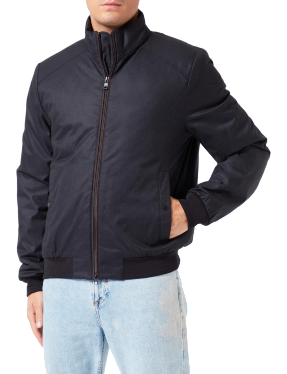 Geox M VINCIT, chaqueta de los hombres, ASPHALT/BLACK,