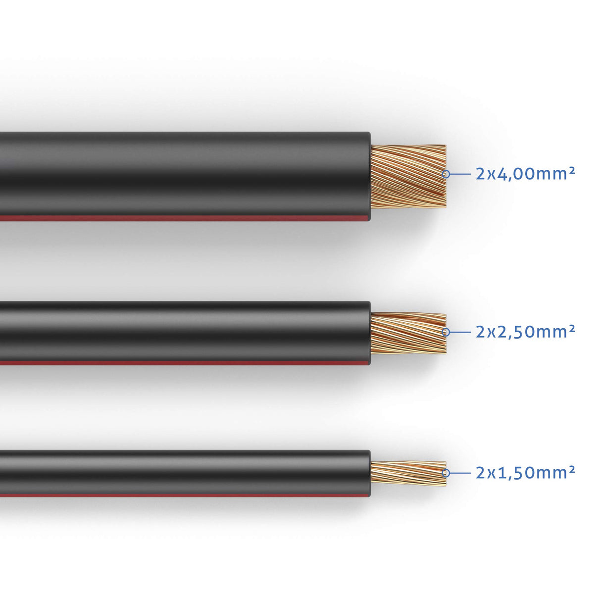 PureLink cable de altavoz cable de altavoz OFC 2x4,00mm² 0,20mm, 30,0m, cable de cobre puro para recintos de alta fidelidad subwoofers, cable de audio con etiquetado de polaridad, negro