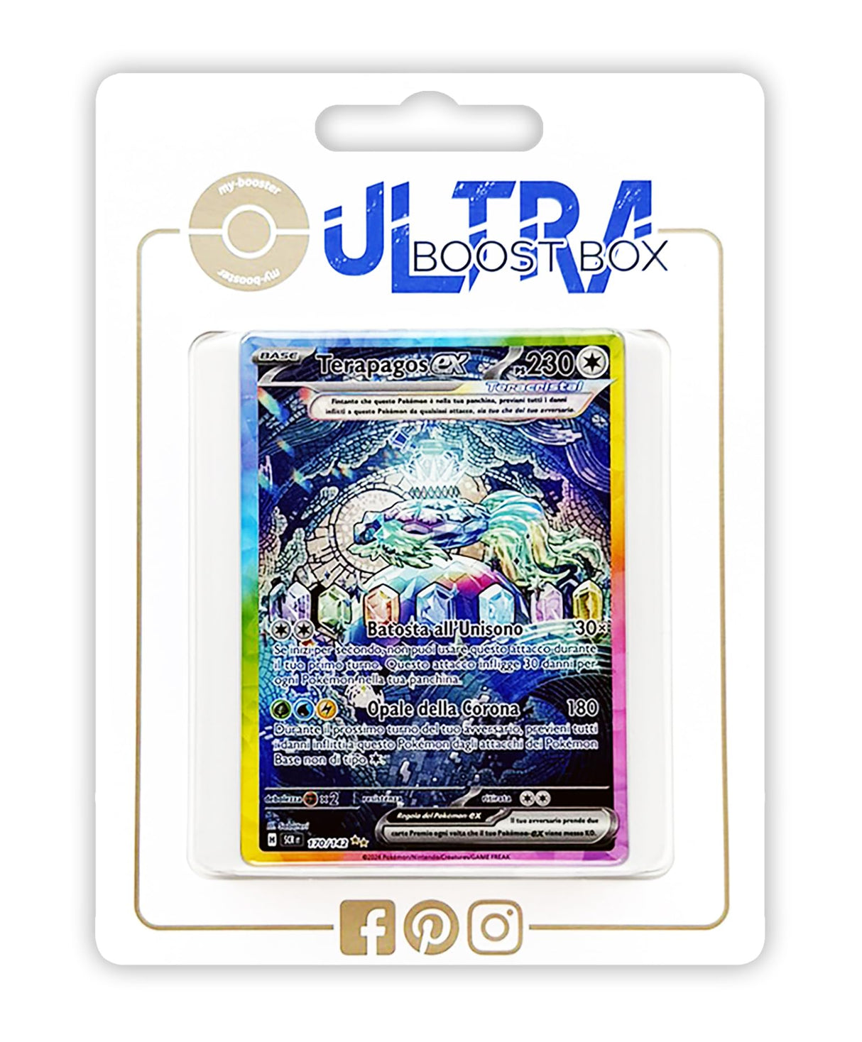 Terapagos ex 170/142 Alternativo Pokémon Gallery Teracristal Secreta - Ultraboost X Scarlatto e Violetto 7 Corona Astrale - Box de 10 Cartas Pokémon Italiano