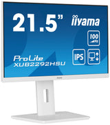 iiyama XUB2292HSU-W6 21,5" Blanco Panel IPS, 1920x1080100Hz, 15cm Regulable en Altura, Pivotante, 250cd/m², Altavoces, HDMI, DisplayPort, 0,4ms MPRT, FreeSync, USB 4X 3.2