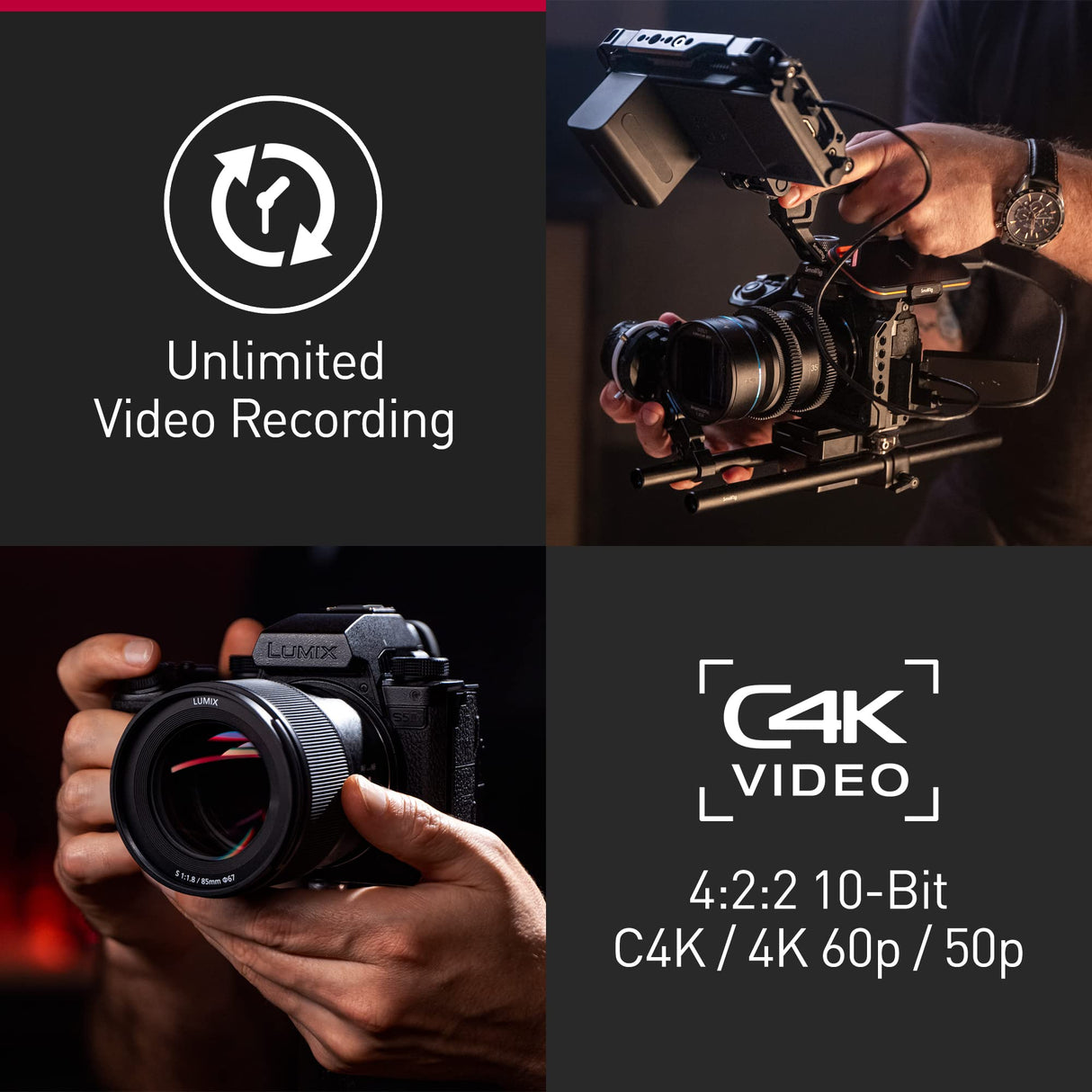 Panasonic LUMIX DC-S5M2XE Cámara Marco Completo Sin Espejo, Grabación 4K 60P y 6K 30P, Pantalla Abatible, Wi-Fi, AF Híbrido De Fase, IS Activo, ISO Nativo Dual, Batería DMW-BLK22, Solo Cuerpo