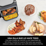 Ninja Combi Olla eléctrica multifunción 12 en 1, Horno, Freidora de aire, comidas familiares en 15 min*, incluye bandeja para hornear, fuente de horno y guía de recetas, gris, SFP700EU