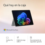 Microsoft Surface Pro | Copilot+ PC | Pantalla táctil LCD 12” | Snapdragon X Plus | 16GB RAM | Almacenamiento de 256GB | Último Modelo | Platino