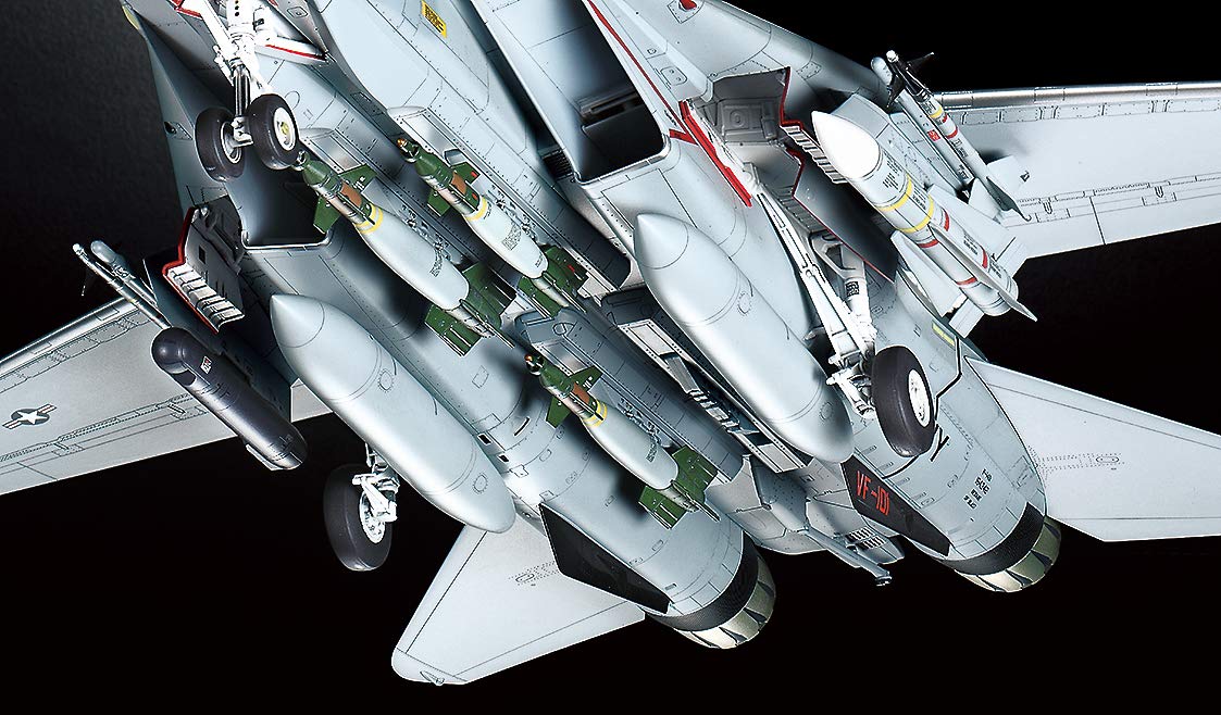 Tamiya 61118 Grumman F-14D Tomcat maqueta (Escala 1:48, plástico), Color Plateado, 11.5 x 19 x 3.13 Pulgadas (TAM61118)