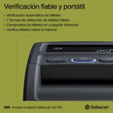 Safescan Detector de billetes falsos automático y portátil 155-SX para verificar rápidamente los billetes-Detector de billetes falsos con 7 puntos de detección -Detector de billetes falsos 100% fiable