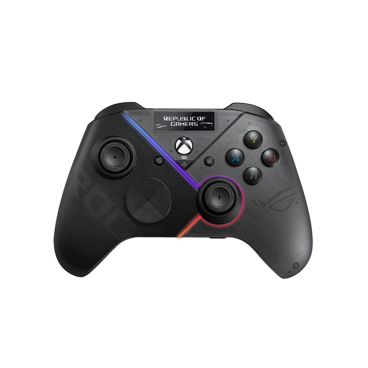 ASUS ROG Raikiri PRO - Mando con licencia oficial Xbox, pantalla OLED, conectividad triple, botones configurables, 4 botones traseros, joystick ajustable, ESS DAC, compatible con PC, Xbox y ROG Ally