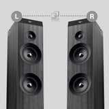 Energy Sistem Tower 7 - Torre de sonido con la tecnologia True Wireless (100 W, luz ambiente, pantalla, USB/microSD, Bluetooth, FM) color negro