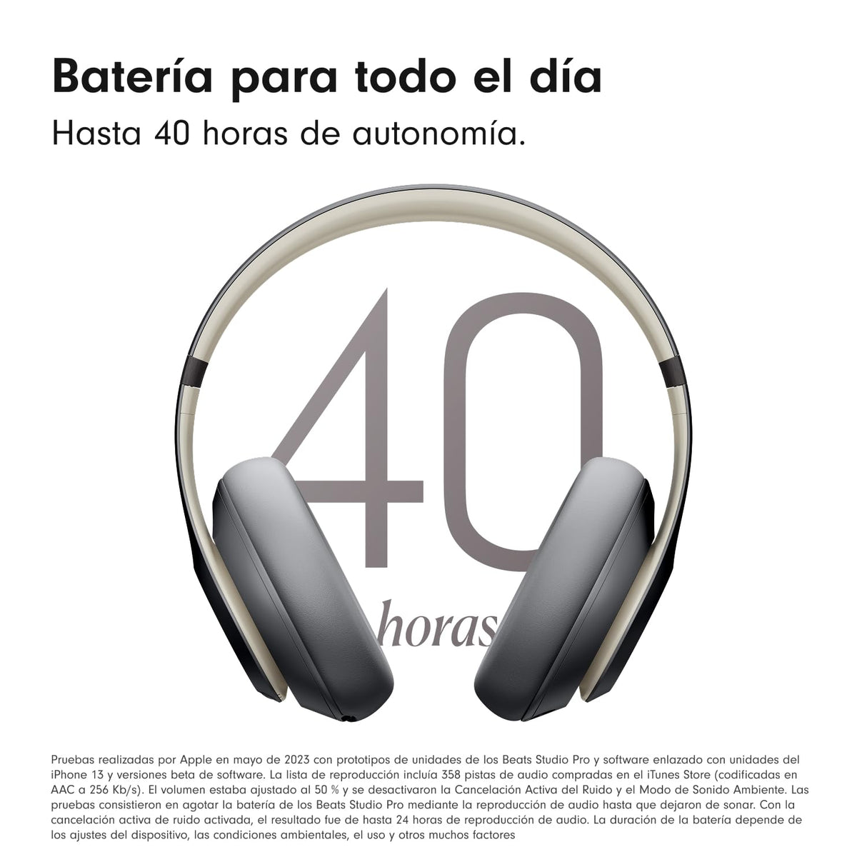 Beats Studio Pro - Auriculares inalámbricos Bluetooth con cancelación de Ruido - Audio Espacial Personalizado, compatibilidad con Apple y Android - Gris Arena