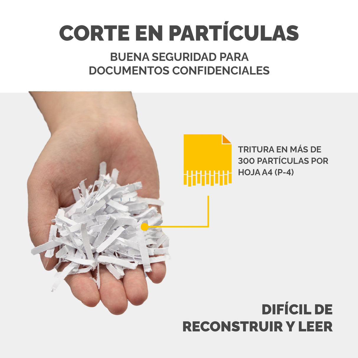 Fellowes FS-12C - Trituradora de Papel, Corte en partículas, destruye hasta 12 Hojas, destructora de Papel Uso Personal, Papelera 19L, Nivel de Seguridad DIN-P4, Exclusiva de Amazon