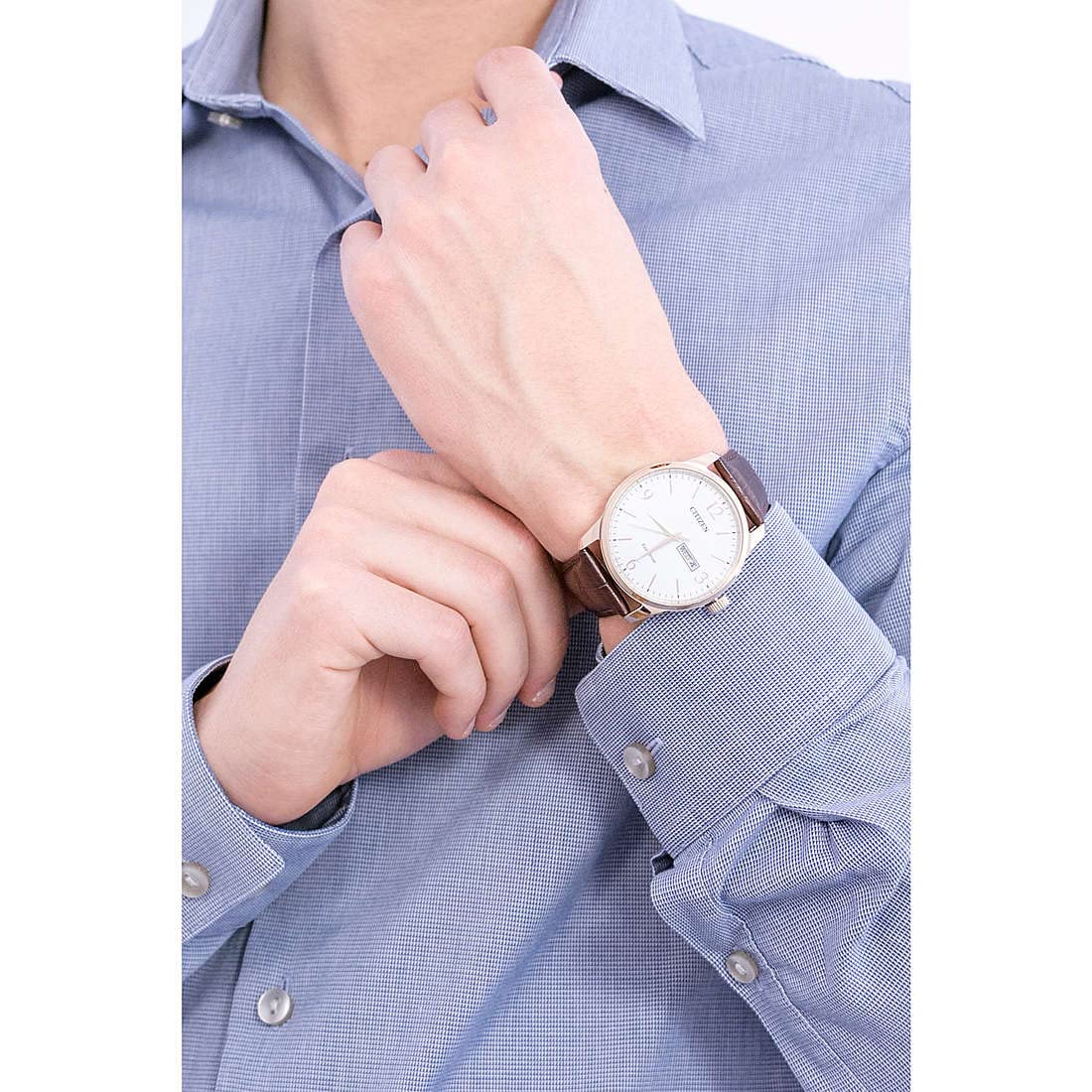 CITIZEN Reloj Analógico para Hombres de Energía Solar con Correa en Cuero BM8553-16A