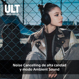 Sony ULT Wear, Auriculares inalámbricos Bluetooth con ULT Power Sound, Ultimate Deep Bass, Noise Cancelling, Calidad de Llamada nítida, hasta 30H de autonomía de batería, iOS y Android, Blanco Marfil
