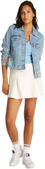 Tommy Jeans Cazadora vaquera Mujer Classic Trucker Regular Fit, Azul (Denim Light), M
