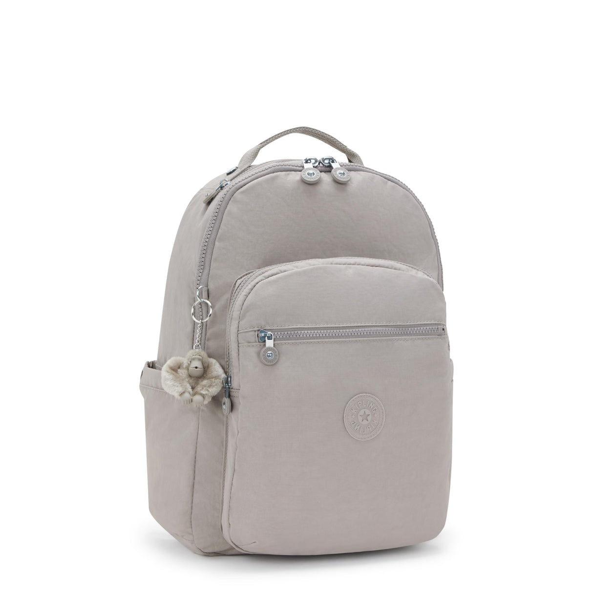 Kipling Seoul - Mochila para laptop de 15 pulgadas para mujer, duradera, espaciosa con correas acolchadas para el hombro, mochila escolar (paquete de 1), Gris Gris, L, Seoul - Mochila para portátil de