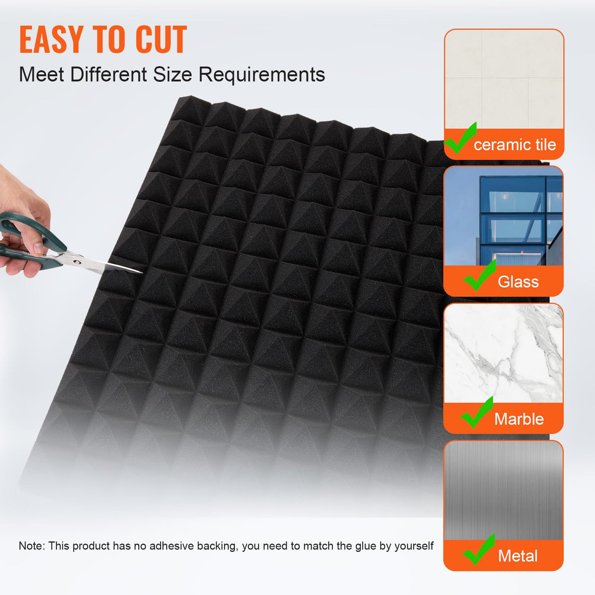 VEVOR Paneles de Espuma Acústica 1200 x 600 x 50 mm, Paneles de Pared Insonorizados con Diseño Piramidal, Resistentes al Fuego, Paneles Absorbentes de Sonido para Paredes y Techos de Estudios, 4 uds