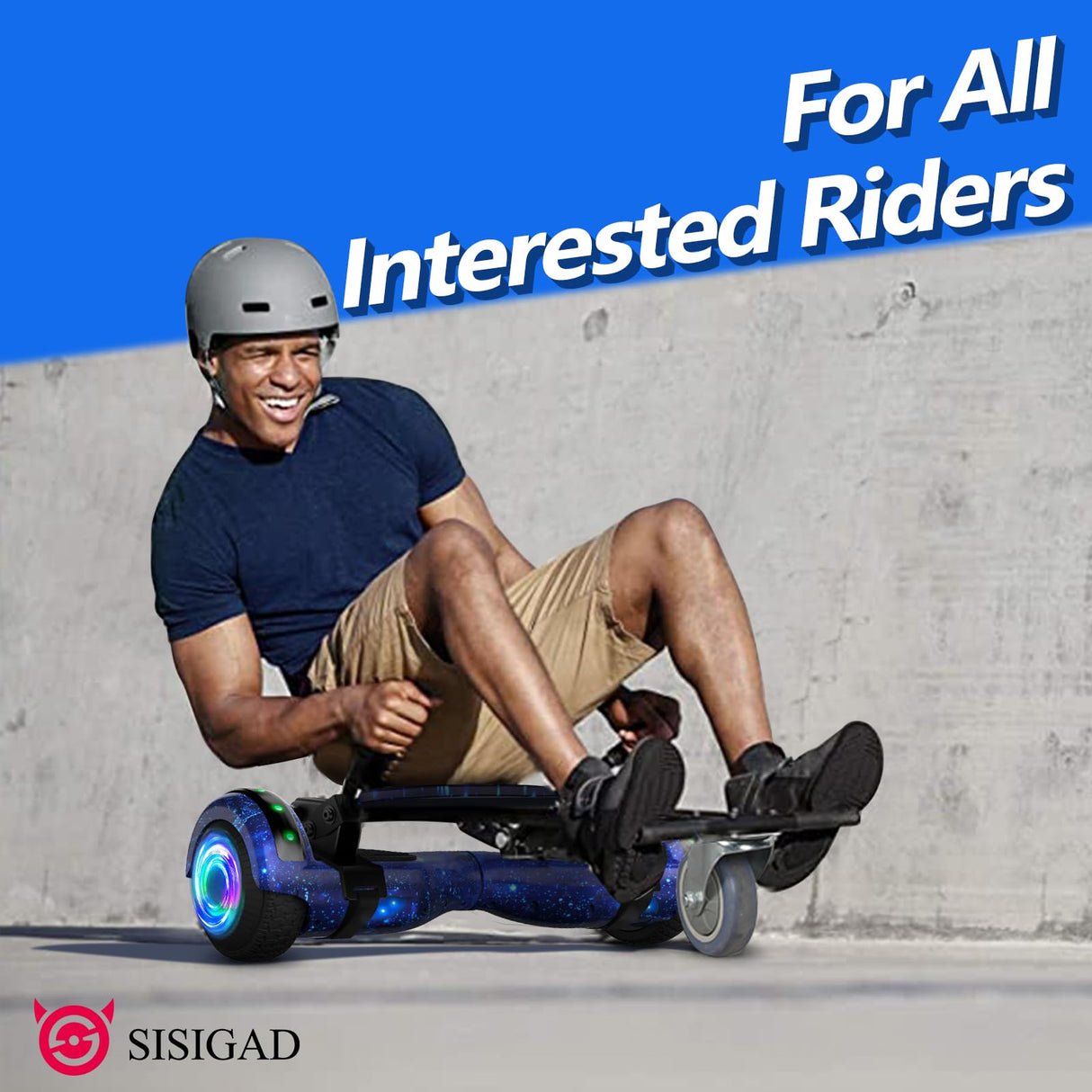 Hoverboard avec siège, 6.5 Pouces Self Balancing Hover Board avec haut-parleurs Bluetooth et lumières LED pour les enfants, les filles et les garçons (Go-Kart inclus)