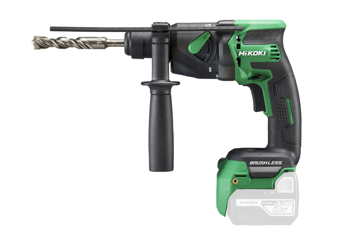 HiKOKI Akku Bohrhammer DH18DPB (18V, mit Brushless Motor, RFC Funktion, Auto-Stopp-Funktion, 2 Betriebsarten, ohne Akku, Ladegerät und Transportkoffer)
