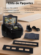 Rollei PDF S 240 SE Escáner Fotos, Convertidor de Diapositivas y Negativos Fotográficos 35mm 135/Fotos Antiguas (3R/4R/5R)/Tarjeta de Visita a Digital de Ordenador en Casa y Oficina