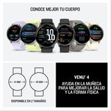 Garmin Venu 4, 41 mm, Smartwatch Premium con GPS, Pantalla táctil AMOLED, Diseño de Acero Inoxidable, Linterna LED, Funciones avanzadas de Salud y Forma física, 10 días de autonomía, Negro