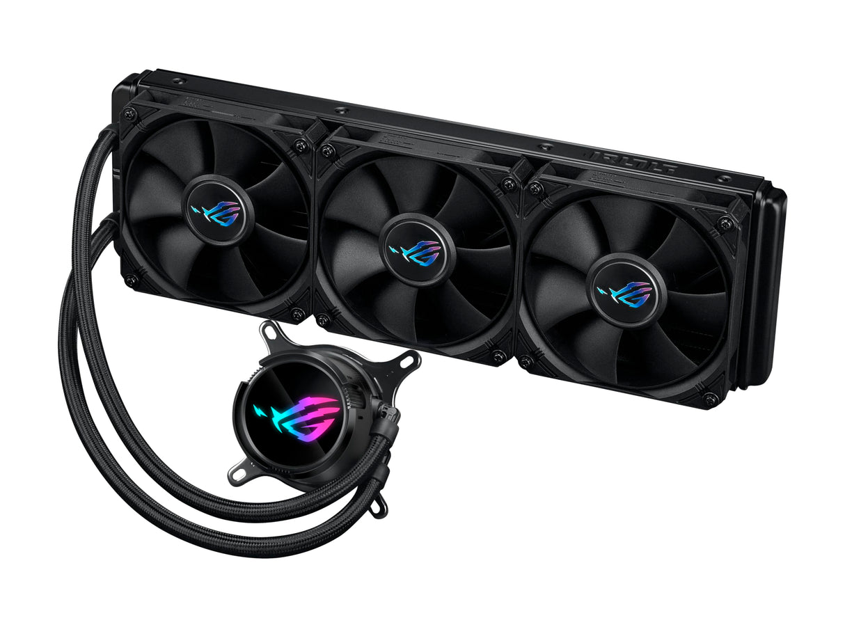 ROG Strix LC III 360 - Refrigerador líquido AiO con Bloque de Agua Giratorio 360°, Bomba Gen7 v2 de Asetek, Ventiladores ROG de Primera Calidad y más de 10 Efectos de iluminación Aura Personalizados