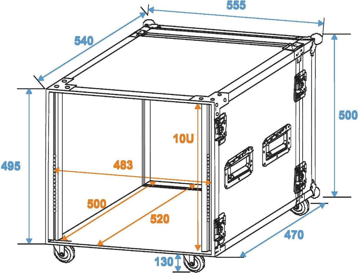 ROADINGER Rack Profi 10U 45cm con ruedas