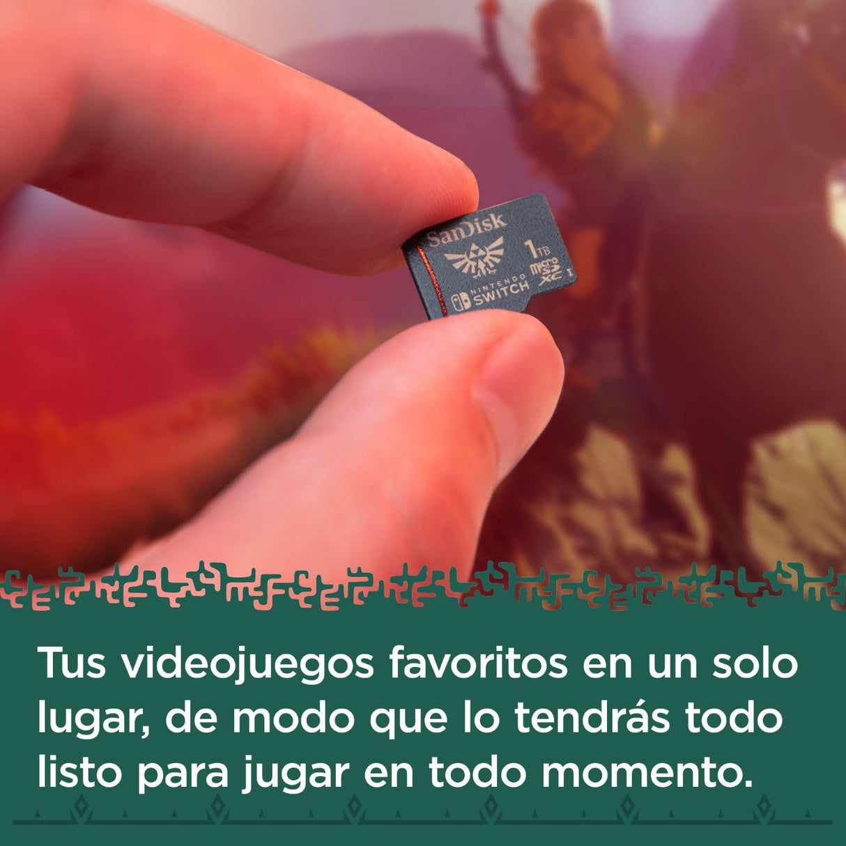 SanDisk Nintendo Tarjeta Micro SDXC 1 TB para Nintendo Switch consoles, hasta 100 MB/s, Edición Legend of Zelda, Añade de almacenamiento para tu consola Nintendo Switch, UHS-I, Class 10, U3