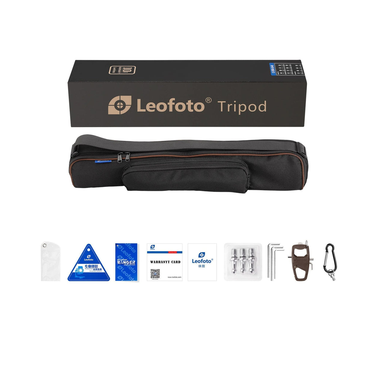 Leofoto - Ranger - Trípode de Carbono para cámaras - Incluye Cabezal esférico - Capacidad de Carga de 20 kg - Pies Extensibles - Altura mínima de 9,5 cm a una Altura máxima de 152 cm - LS-323C