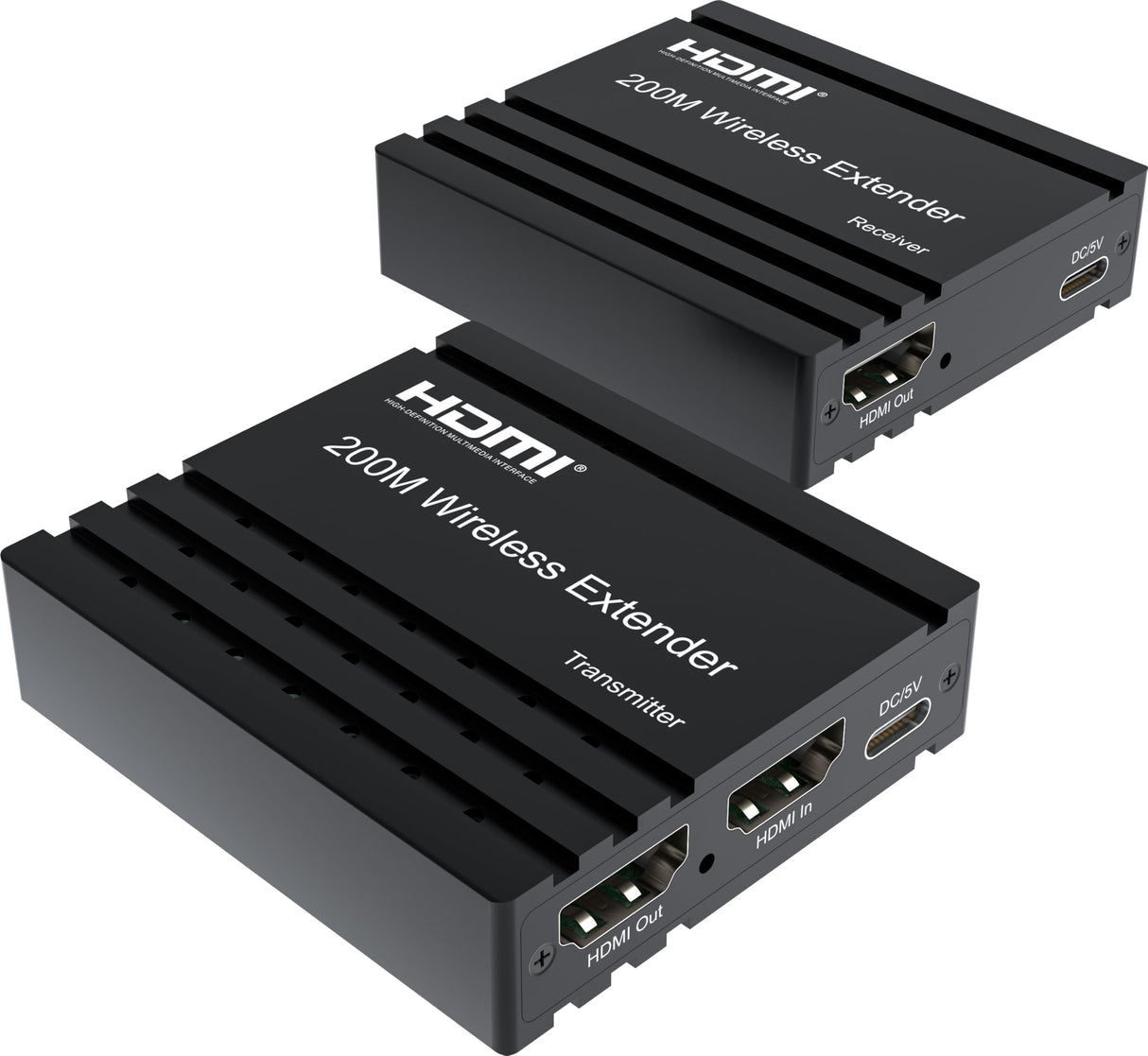PremiumCord HDMI Extensor Inalámbrico Hasta 200m, Full HD 1080p, HDMI 1.3, HDCP 1.4/2.2, Carcasa Metálica