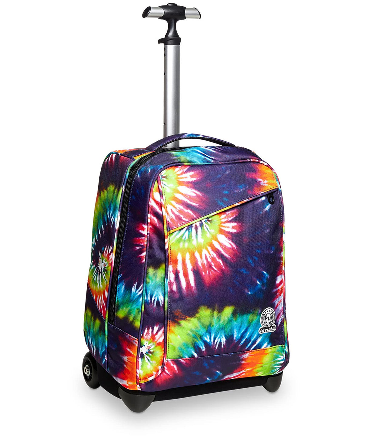 Invicta Mochila con ruedas, TIE&DYE, Bolsa con ruedas para libros, 2 en 1, Mochila+Trolley, Ecológica, para chicos&chicas Para la escuela, Deporte, Tiempo libre, Funda para portátil, estampado