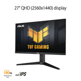 ASUS TUF VG27AQL3A Monitor Gaming 27" (QHD, 180 Hz, Fast IPS, ELMB Sync, Freesync Premium™, compatible con G-Sync, VESA AdaptiveSync Display 180 Hz, Variable Overdrive, 130 % sRGB, DisplayHDR™ 400)