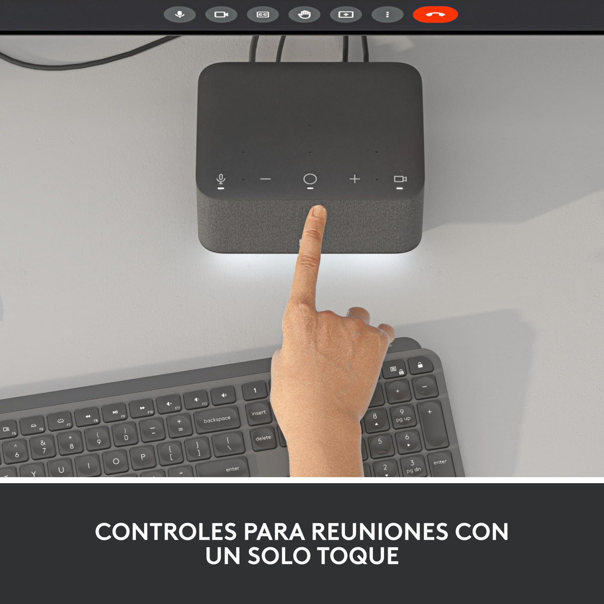 Logitech - Logi Dock, Todo en uno USB C Base de conexión para portátil, Altavoz, micrófonos con cancelación de Ruido, Bluetooth, HDMI, certificación para Zoom, Google Meet, Google Voice - Grafito