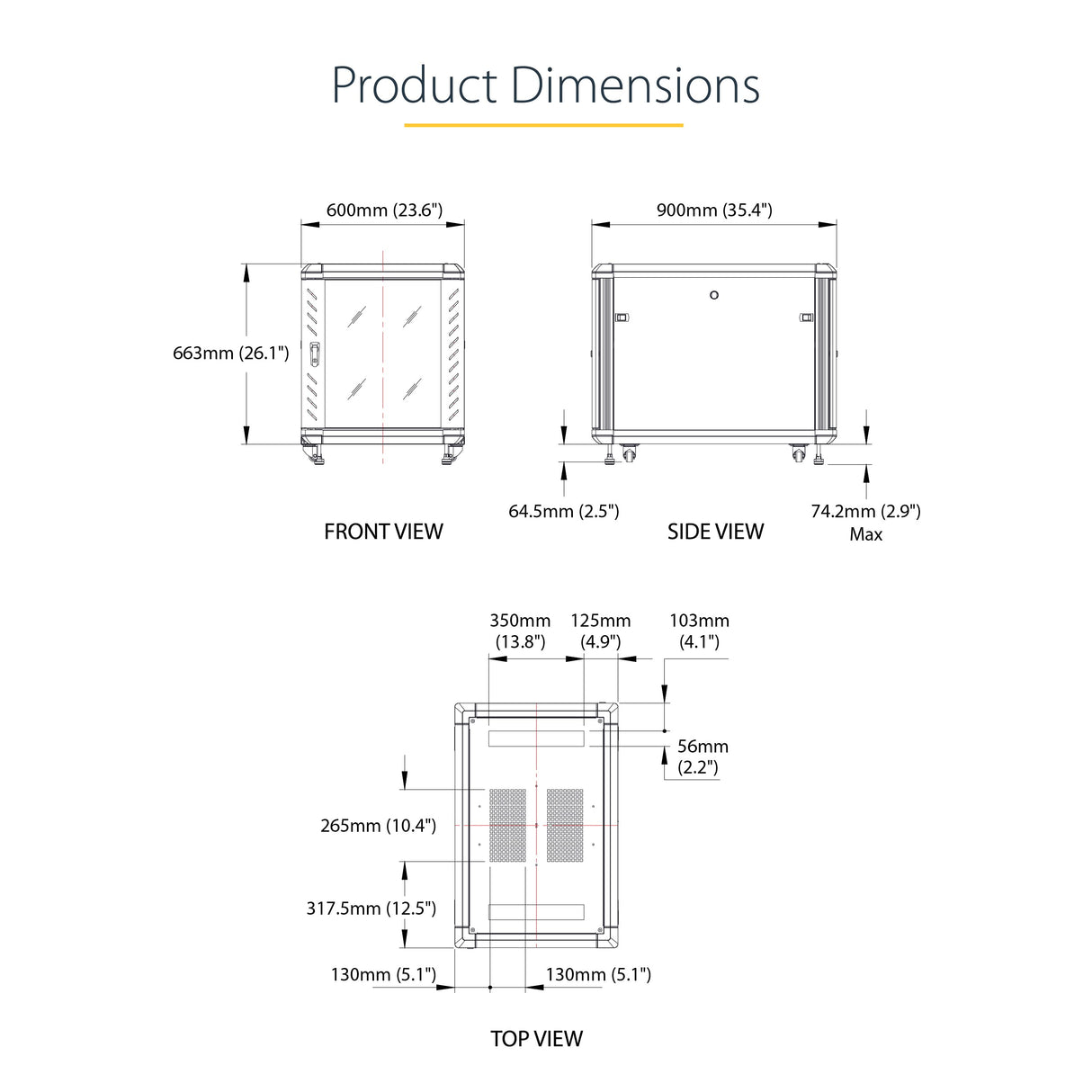StarTech.com Armario Rack para Servidores 12U 19" 4 Columnas, Rack de Servidores con Carriles de Montaje Ajustables