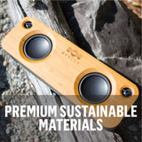 Marley Get Together Altavoz Portátil con Bluetooth - Parlante Inalámbrico con Entrada Auxiliar, USB, Woofers, Materiales Sustentables, Bambú, Tela REWIND, Aluminio Reciclado – Negro