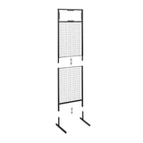 relaxdays 10029569 Mostrador de Tienda, Panel Expositor de Rejilla, 10 Ganchos, Acero, 21x65,5x44,5 cm, 1 Ud, Negro