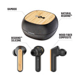Marley Redemption ANC - Cancelación activa de ruido, auriculares inalámbricos Bluetooth, 28 h de reproducción, carga rápida USB-C, bambú respetuoso con el medio ambiente, negro