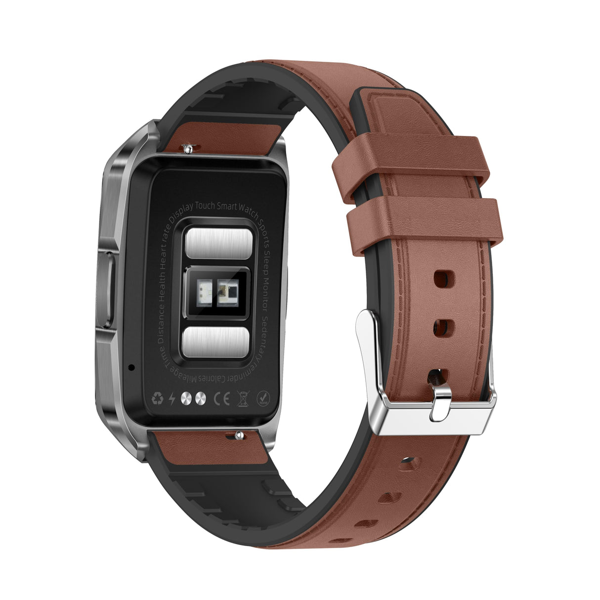 Knauermann Neo 2 Band ECG Health Watch con medición de la presión Arterial, SpO2, frecuencia cardíaca, análisis del sueño, función telefónica y Llamada de Emergencia, Pulsera de Cuero marrón